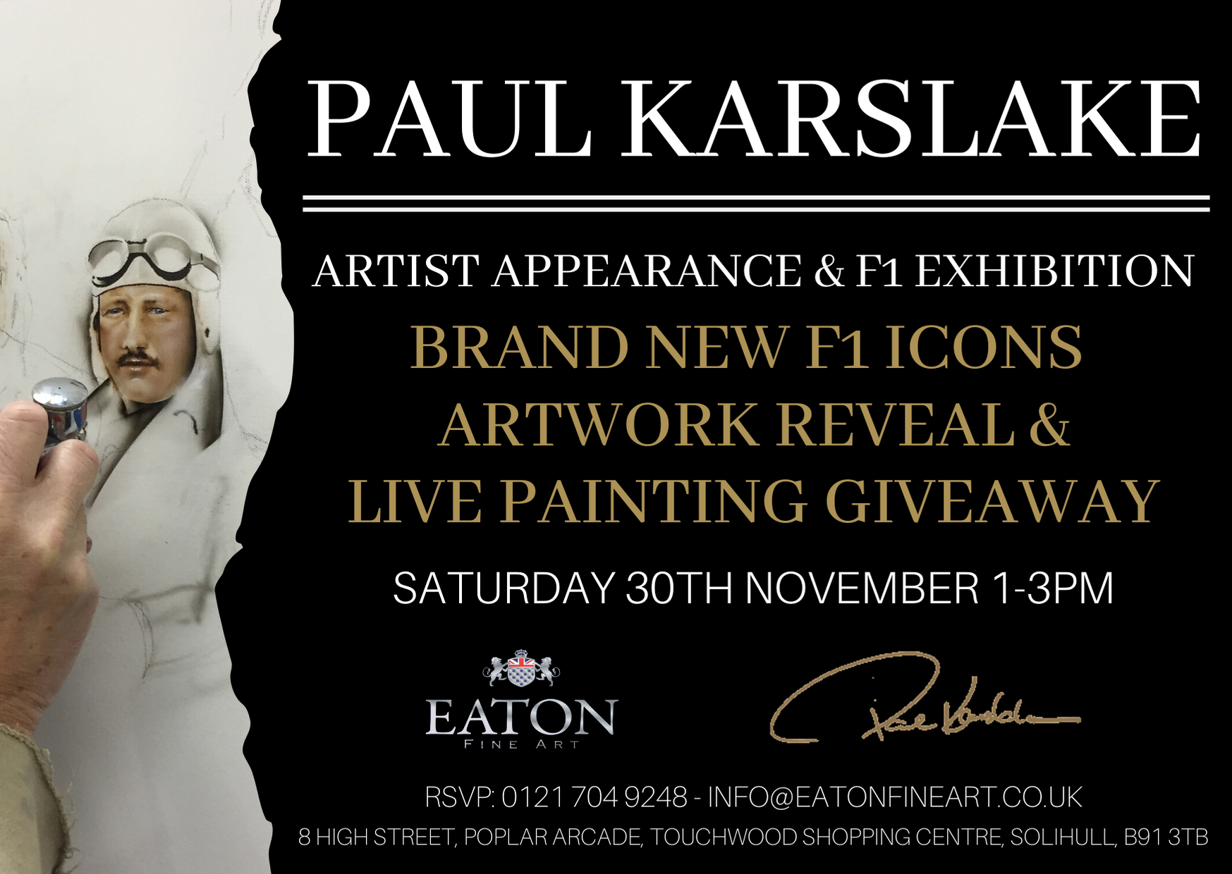 Paul Karslake Artist Appearance – Sat 30th Nov 1-3PM