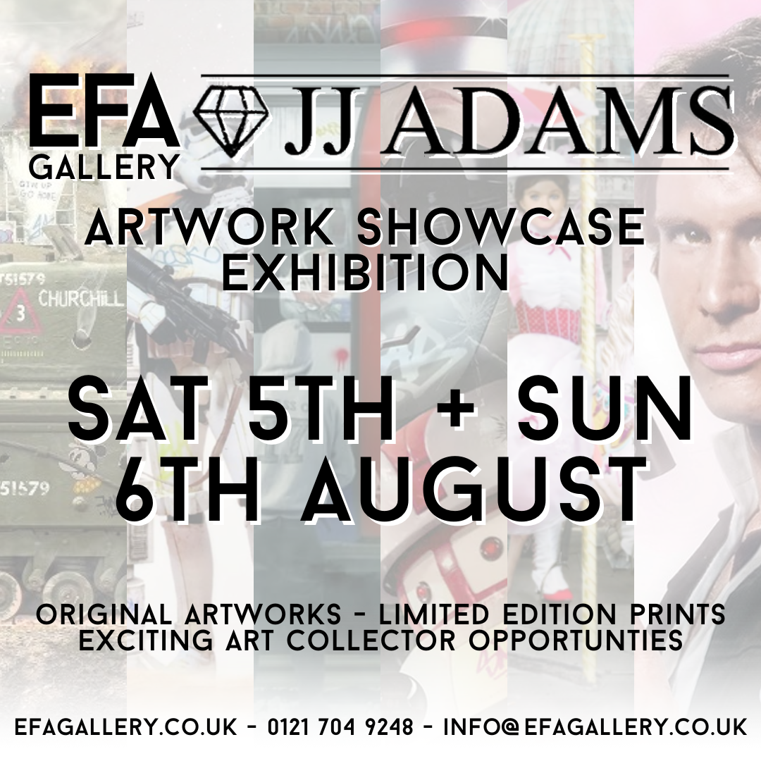 JJ Adams Artwork Showcase Exhibition – Sat 5th + Sun 6th Aug